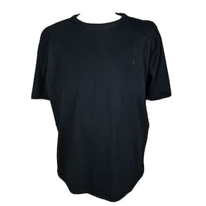Camiseta Básica Masculina Plus Size 100% Algodão Preta Wolfgan
