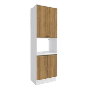 Kit Forno Celeste Kappesberg 100% Mdf 4 Portas Branco/nogueira 70cm