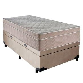 Cama Box Baú Suede Solteiro + Colchão Sereneprime Molas Ensacadas 88x188x69 Cor:bege