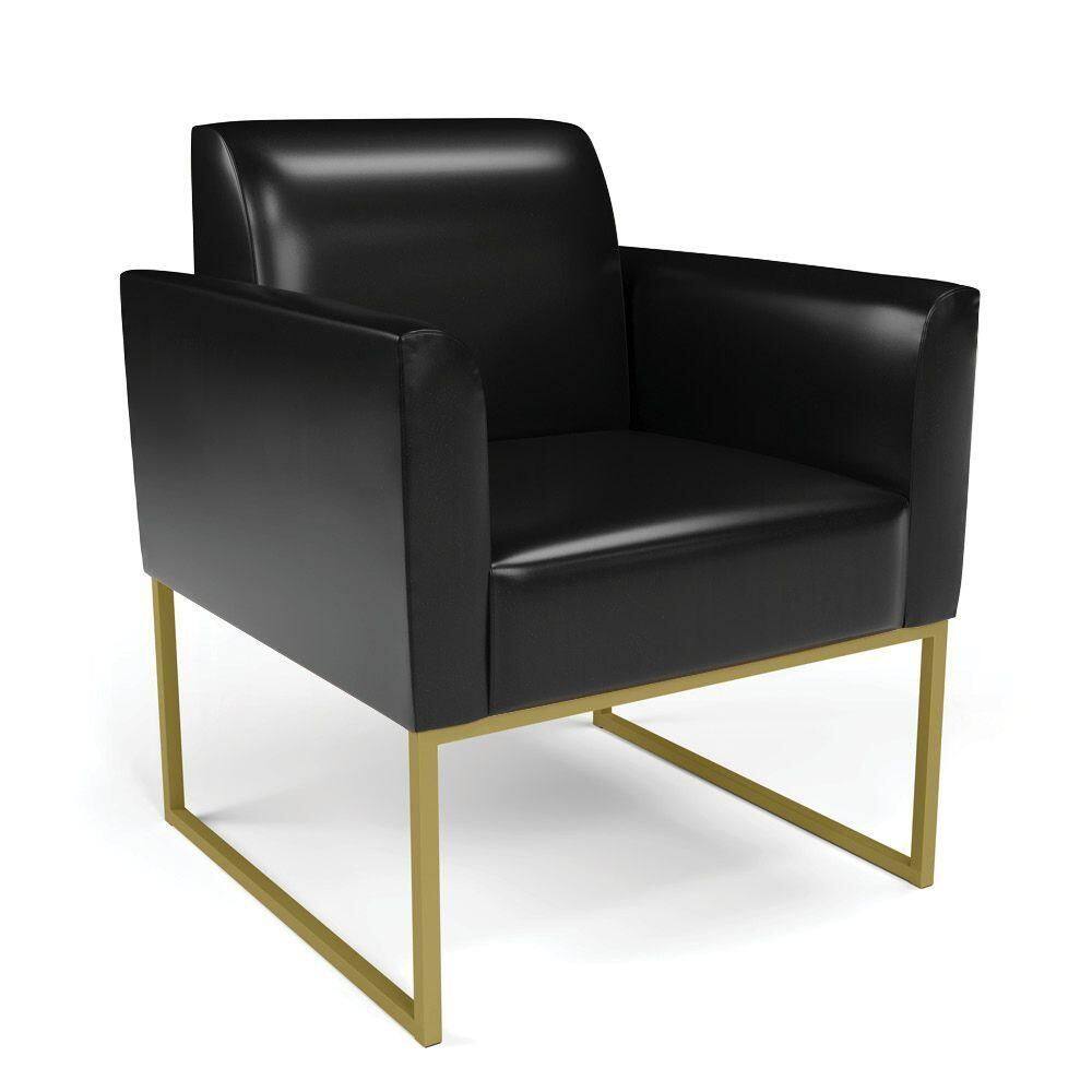 Poltrona Base Industrial Dourado Marisa Corano Preto D03 - D`rossi