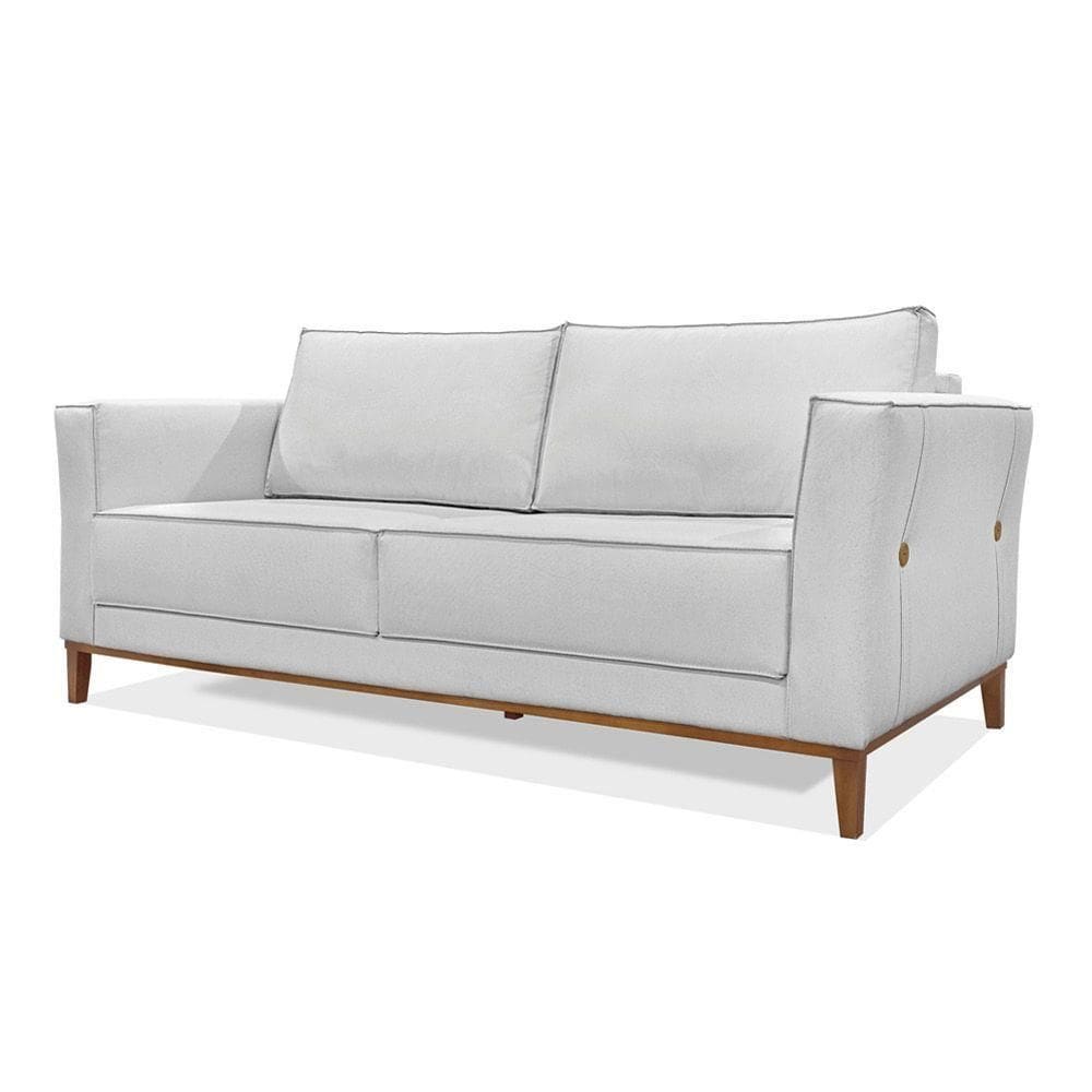 Sofá 2 Lugares Base De Madeira Grace 170 Cm Linho Grigio S04 - D`rossi