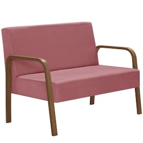Poltrona 2 Lugares Jade Braço Madeira Dsalla Suede