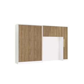 Quarto Modular Kappesberg Adapt Branco/nogueira 5 Peças 349cm