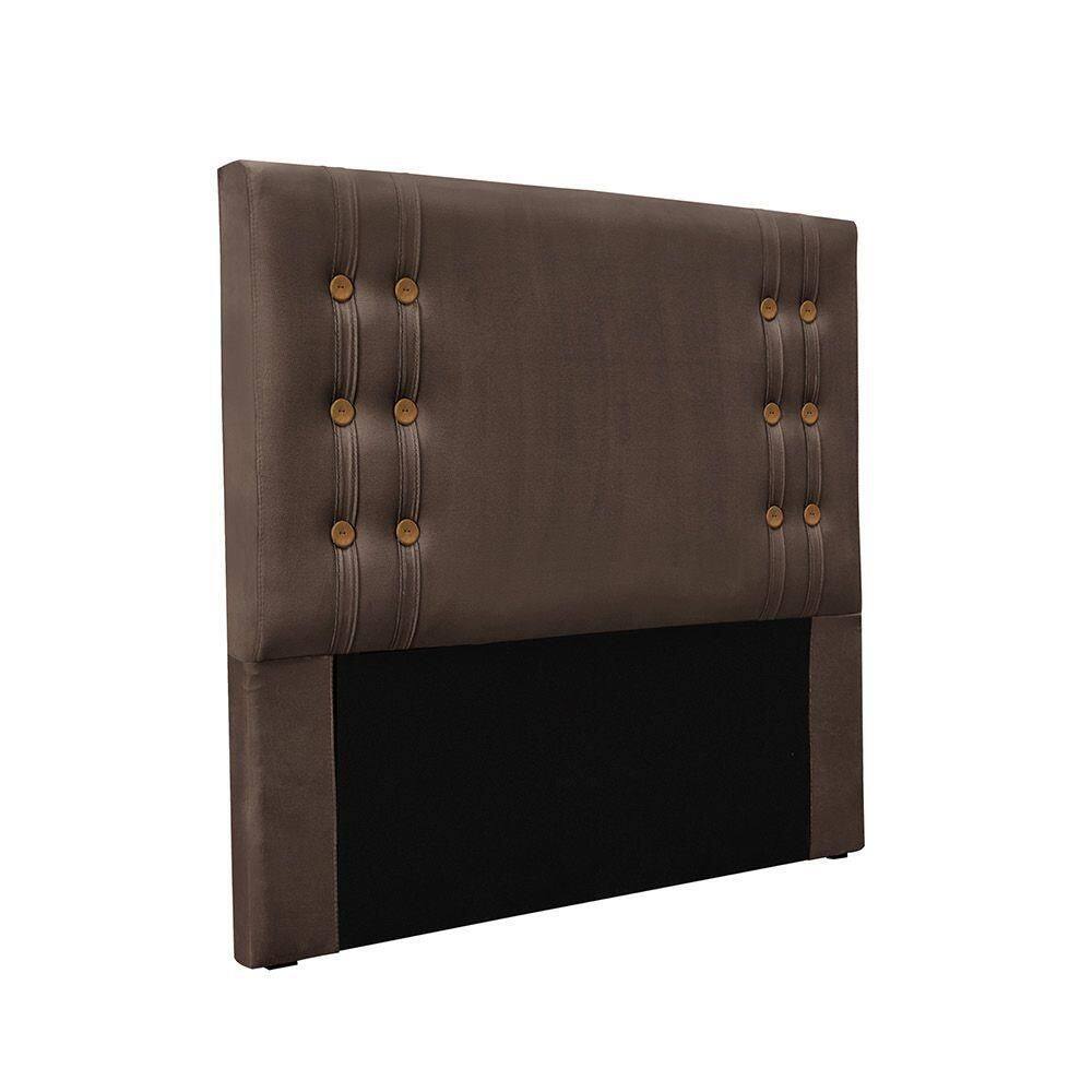 Cabeceira Cama Box Queen 160 Cm Gênova Veludo Marrom S04 - D`rossi