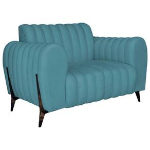 Poltrona Decorativa Zurique Suede Cor Azul Turquesa