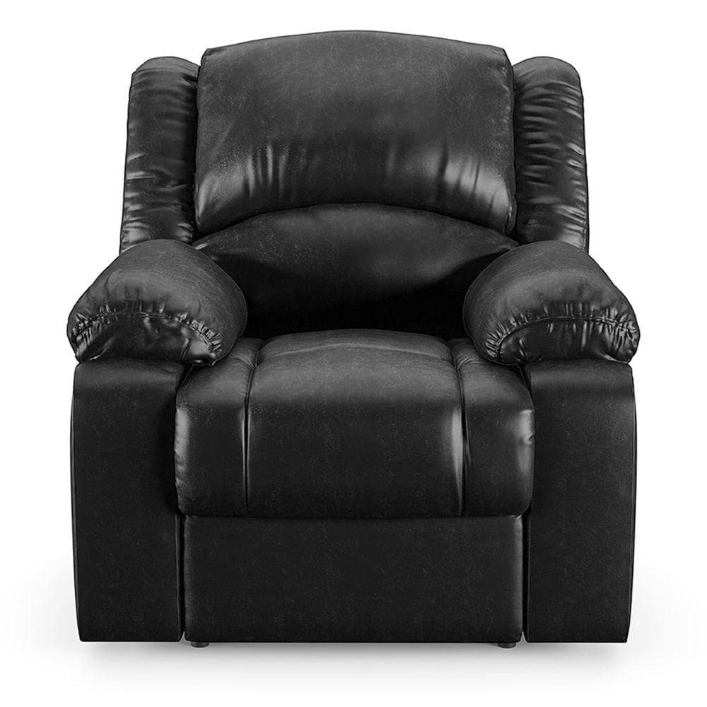 Poltrona Do Papai Reclinável Sala De Cinema Barcelona Touch Usb Pu Preto Brilho