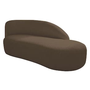 Divã Recamier Curvo Luna 185cm Lado Direito Suede - Doce Sonho Móveis Cor Marrom
