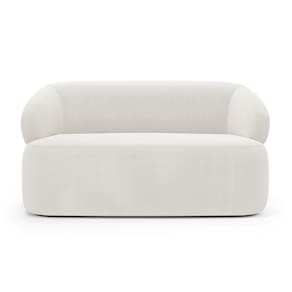 Sofá Orgânico 02 Lugares Living Glee 140cm Bouclê Off White - Desk Design