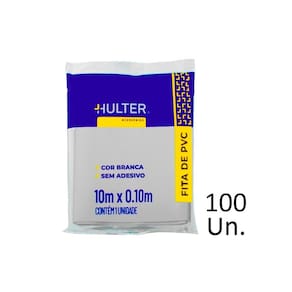 Kit 100 unidades Fita PVC sem Adesivo Hulter HT110BA Branca