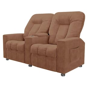 Poltrona Reclinável Para Cinema 2 Lugares Sora Veludo Fh1 - D`rossi Cor Terracota