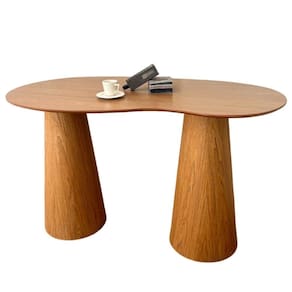 Mesa Bistrô Balcão Cone Duplo 120x80 Orgânica Tampo Freijó Base Freijó Cor Marrom