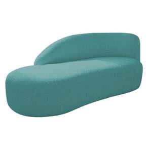 Divã Recamier Curvo Luna 160cm Lado Esquerdo Suede - Adj Decor Cor Azul Turquesa