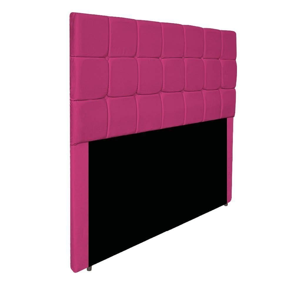 Cabeceira Estofada Manchester 140 Cm Casal Suede - Doce Sonho Móveis Cor Pink