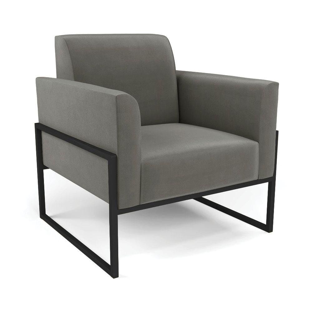 Poltrona Base Industrial Alta Preto Marisa Suede D03 - D\`rossi Cor Grafite