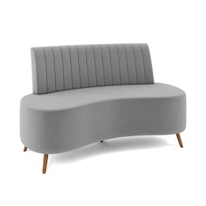 Sofá 2 Lugares Living 160cm Pé Palito Maraú Veludo K01 - D`rossi Cor Cinza