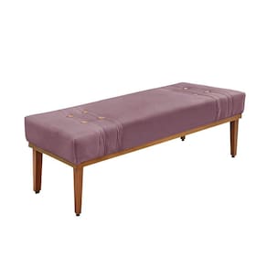 Divã Recamier Banco Base Madeira Para Quarto Gênova 160cm Veludo S04 - D`rossi Cor Uva