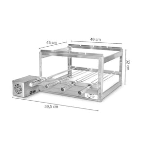 Grill Giratório em Inox para Churrasqueira com 4 Espetos - Infinity
