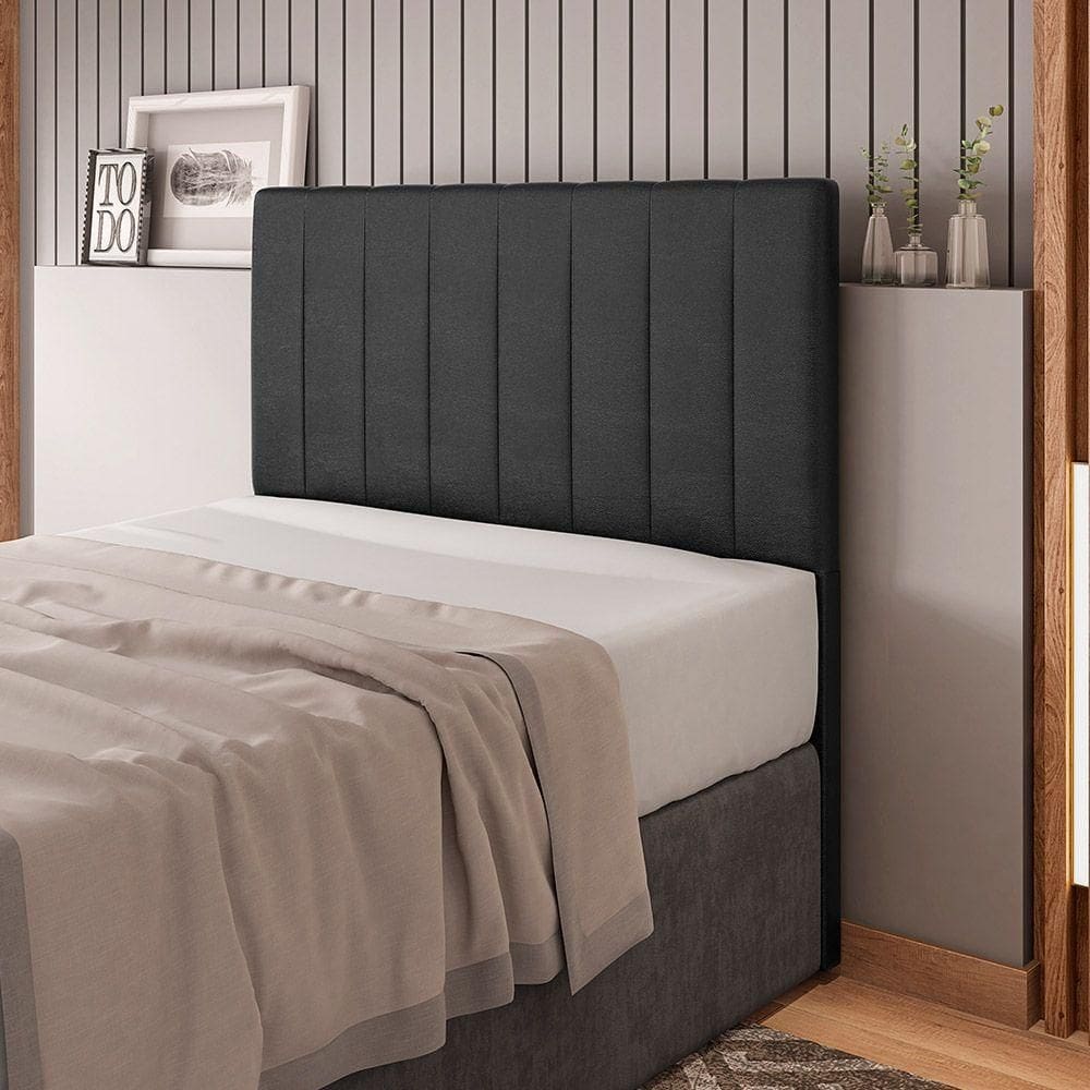 Cabeceira Cama Box Casal Ivana 140cm Sintético Preto - Abmaza