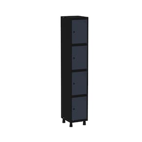 Roupeiro em Aço Mt 1v 4 Portas - Pitão Preto/Azul Delrei
