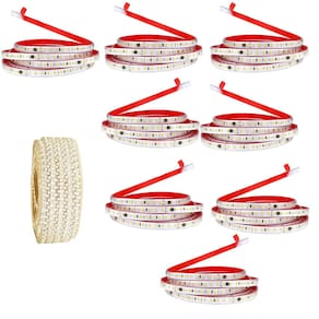Fita Led 4000K SMD 3 Metros 127V Fita Dupla Face Plug Conector Kit 8 Unidades Gesso Teto Rebaixado Perfil Sanca Residencial Comercial