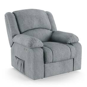 Poltrona Do Papai Reclinável Melim Power Touch Linho Cinza Fh1 - D`rossi