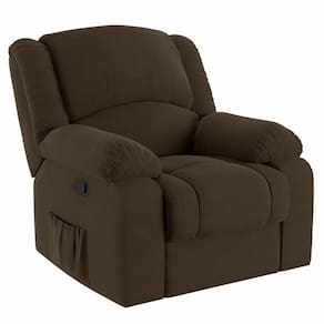 Poltrona Do Papai Reclinável Melim Zero Wall Veludo Marrom Fh1 - D`rossi