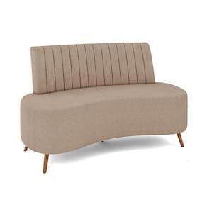 Sofá 2 Lugares Living 160cm Pé Palito Maraú Bouclê K01 - D`rossi Cor Creme