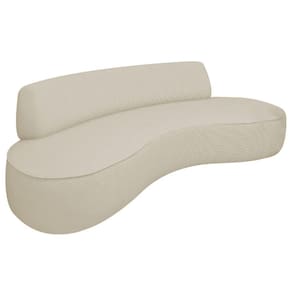 Sofá Curvo 2 Lugares Amsterdã 140cm Bouclé - Adj Decor Cor Bege