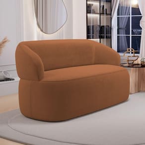 Sofá Orgânico 03 Lugares Living Glee 170cm Bouclê Terracota - Desk Design