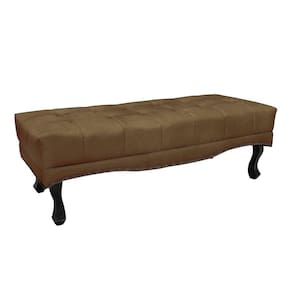 Puff Recamier Retrô Luis Xv Captonê Para Quarto Vicenza 140cm Suede S04 - D`rossi Cor Caramelo
