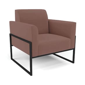 Poltrona Base Industrial Alta Preto Marisa Veludo Rosê D03 - D\`rossi