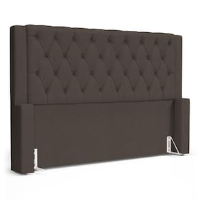 Cabeceira Atena Para Cama Box Casal Padrão 140cm Capitonê Com Frame Linho Cacau - Desk Design