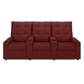 Poltrona Reclinável Para Cinema Parma 3 Lugares Baú Usb Pu Vermelho Fh1 - D`rossi