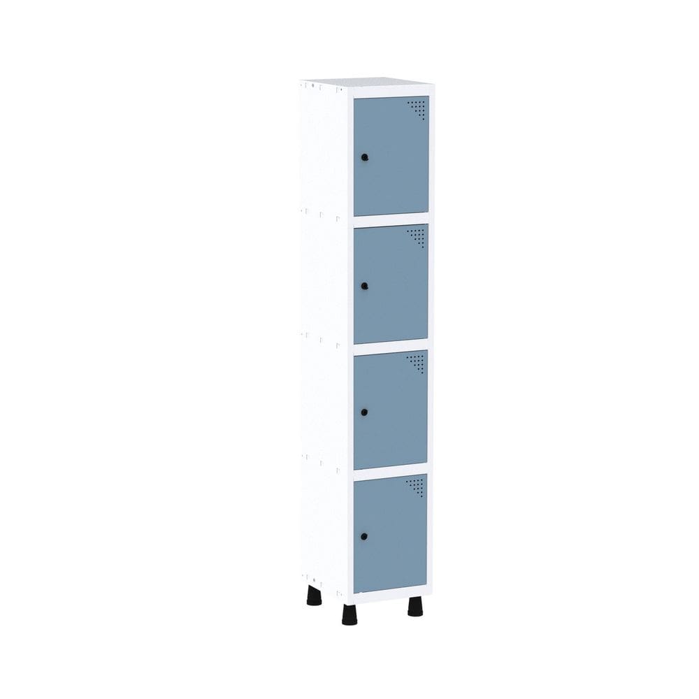 Roupeiro em Aço Mt 1v 4 Portas - Pitão Branco/Azul Dalli
