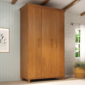 Guarda-roupa 4 Portas 3 Gavetas Ibiza Mogno Mel