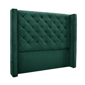 Cabeceira Cama Box King 195cm E Recamier Vicenza Veludo Verde S04 - D`rossi