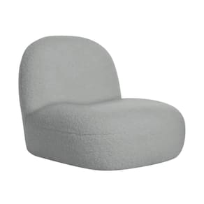 Poltrona Decorativa Sala Quarto Recepção Amsterdã Bouclé - Adj Decor Cor Cinza