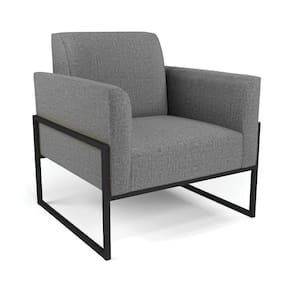 Poltrona Base Industrial Alta Preto Marisa Linho Grafite A26 D03 - D\`rossi