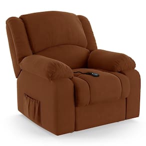Poltrona Do Papai Reclinável Melim Controle Power Elétrico Veludo Terracota Fh1 - D`rossi