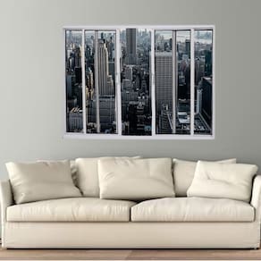 Janela Vitrô de Alumínio 4 Folhas 100 x 120cm Modular Esquadrias Bergame Branco