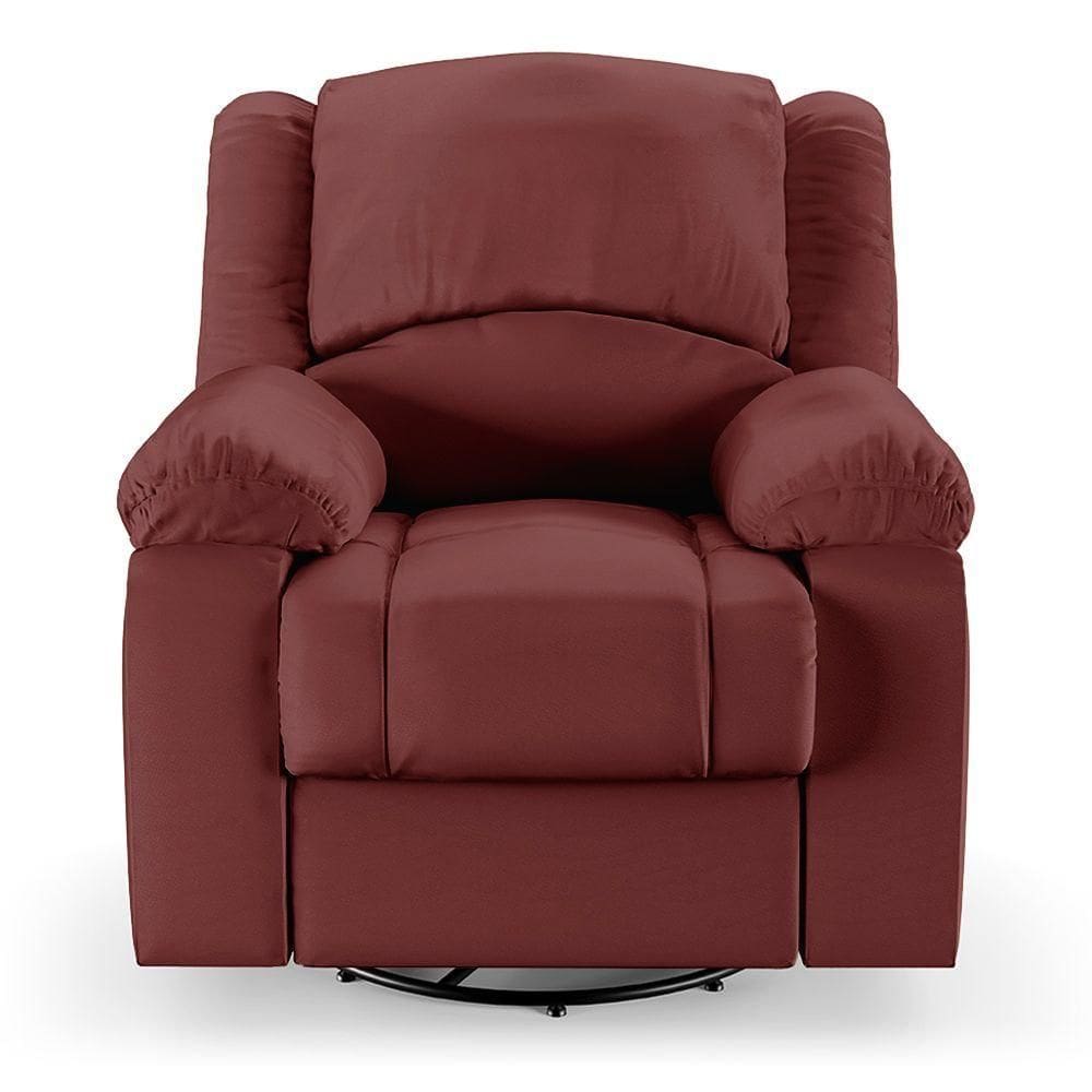 Poltrona Do Papai Reclinável Sala De Cinema Barcelona Glider Manual Giratória Massagem Vermelho