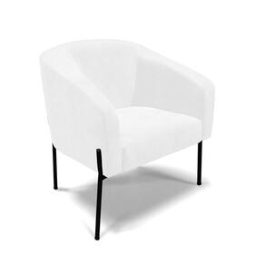 Poltrona Pé De Ferro Preto Sala De Estar Stella Corano D03 - D`rossi Cor Branco