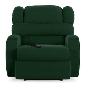 Poltrona Do Papai Sala De Cinema Reclinável Manchester Controle Elétrico Usb Veludo Verde Esmeralda