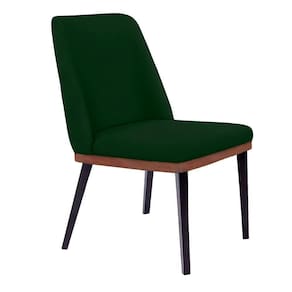 Cadeira De Jantar Bahia Suede Verde Pés Chanfrado Tabaco - D`rossi