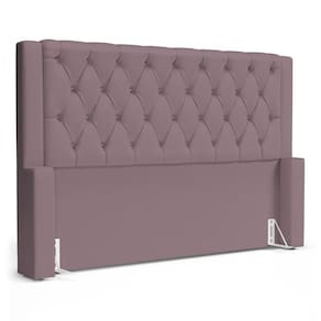 Cabeceira Atena Para Cama Box Queen Size 160cm Capitonê Com Frame Veludo Rosê - Desk Design