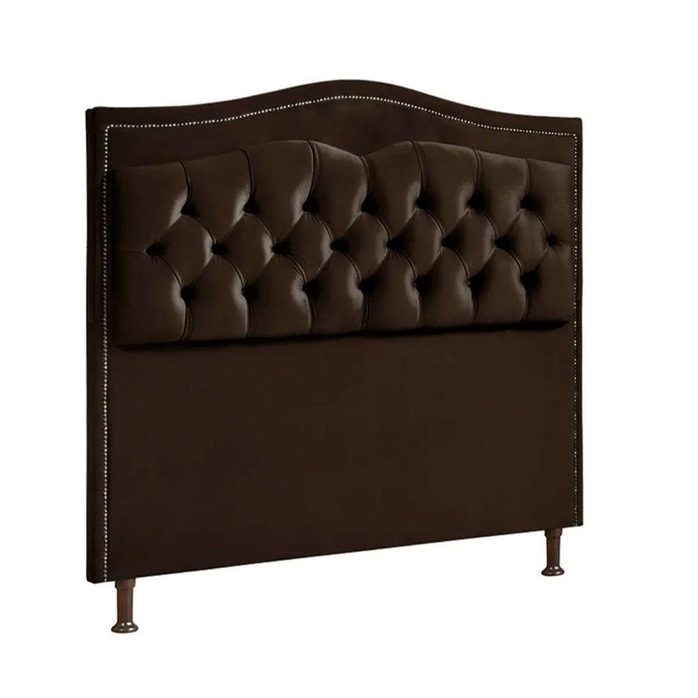 Cabeceira Estofada Holanda 1,60 2.0 Queen Shop Das Cabeceira Marrom Chocolate