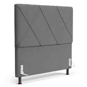 Cabeceira Cama Box Casal Mel 140cm Com Frame Linho Cinza - Desk Design