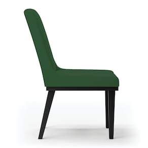Cadeira Sala De Jantar Base Madeira Preto Kit 4 Sofia Veludo D03 - D`rossi Cor Verde