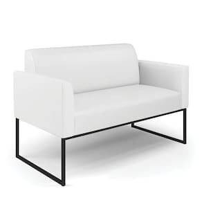 Sofá Namoradeira Base Industrial Preto Marisa Corino Branco D03 - D`rossi