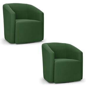 Kit 2 Poltronas Stella Max Suede Verde Base Giratória - D`rossi